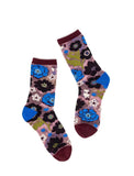 Electric Dusk Floral Sheer Socks