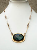 Statement Labradorite Bar Chain Necklace