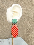 The Turquoise + Red Dot Enamel Earrings