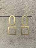 Oval + Square Earrings