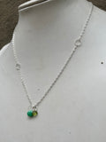 Sterling Silver Two Drop Necklace (stone options )