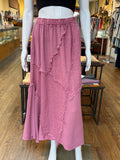 Linen Frayed Weave Maxi Skirt (color options)
