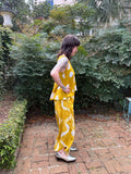 Mustard Hand Painted Circles Blouse