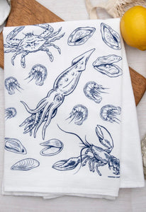 Seafood Flour Sack Tea Towel