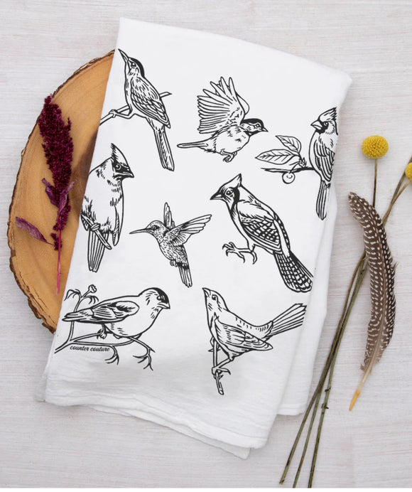 Backyard Birds Flour Sack Tea Towel