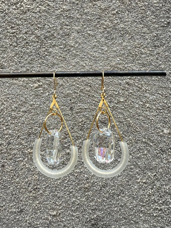 Vintage Cloud Sequin + Crystal Earrings