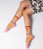 Smiley Face Daisy Sheer Socks