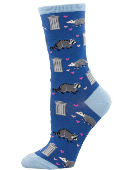 Trashy Love Racoon Cotton Crew Socks