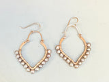 Urn Earrings, grey pearls
