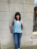 Blue Print Short Tank Blouse