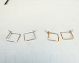 Mini Square Hoop Earrings (metal options)