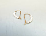 Small Pearl Curved Hoop Earrings
