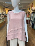 Linen Diagonal Pleat Tank (color options)