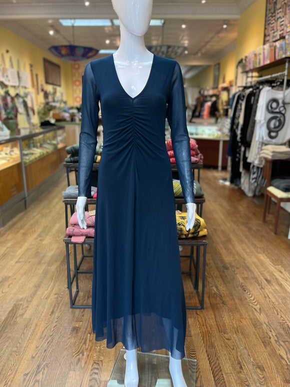 Ruched V-Neck Dress (Color Options)