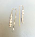 Arc Threader Earrings with Multiple Pearls
