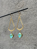 Sea Green Swarovski + Crescent Dangles