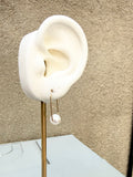 Short Bar Pearl Hoop Earrings
