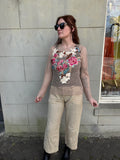 Embroidered Fishnet Blouse