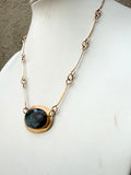 Statement Labradorite Bar Chain Necklace