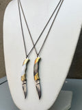 Shell Handle Knife Necklace with Brass Chain (multiple options)