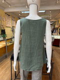 Linen Button Accent Tank (color options)