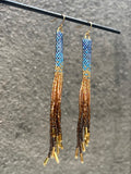 Handwoven Beaded Ombre Tassel Earrings (color options)