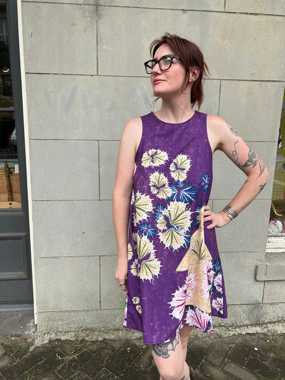 The Violet Golden Cahaba Lilies Art Dress