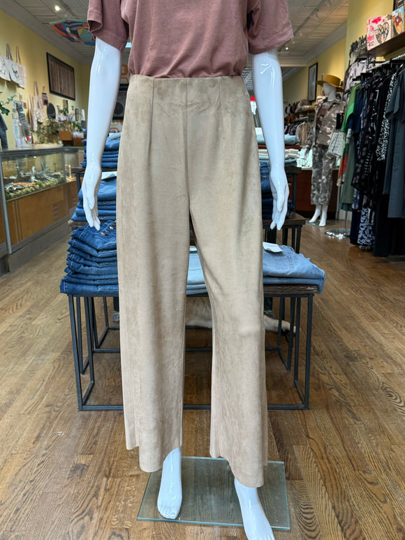 Faux Suede Wide Leg Pant