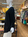Linen Stitch Trim Asymmetrical Top (color options)