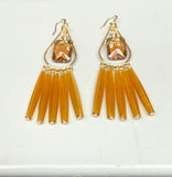 The Vintage Amber Acrylic + Topaz Crystal Earrings