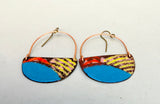 Enamel Half Circle Earrings
