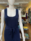 Navy Ity Belted Tank Dress