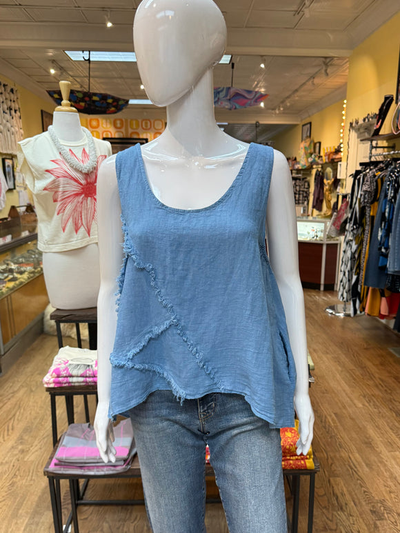 The Linen Stitch Accent Top (color options)