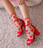 Strawberry Daisy Sheer Socks