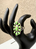 Vintage Green Turquoise Set Ring