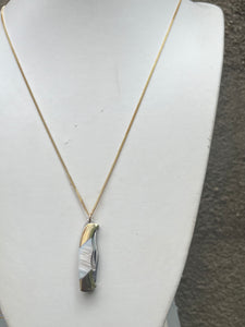 Shell Handle Knife Necklace with Gold Chain (multiple options)