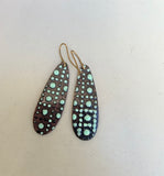 Red + Aqua Enamel Teardrop Earrings