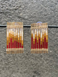Wire + Bead Ombre Rectangle Earrings