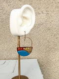 Enamel Half Circle Earrings