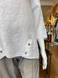 Linen Button Hem Top (color options)
