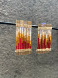 Wire + Bead Ombre Rectangle Earrings