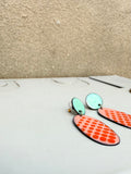 The Turquoise + Red Dot Enamel Earrings