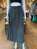Linen Frayed Weave Maxi Skirt (color options)