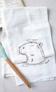 Capybara Flour Sack Tea Towel