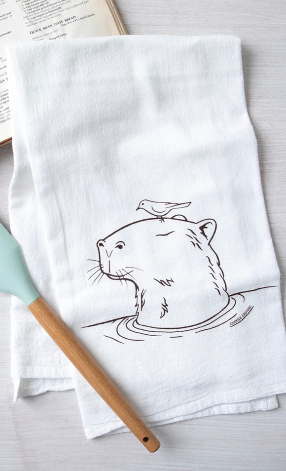 Capybara Flour Sack Tea Towel