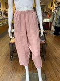 Linen Pinstripe Barrel Pants (color options)
