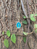 Teal Virgin Mary Necklace