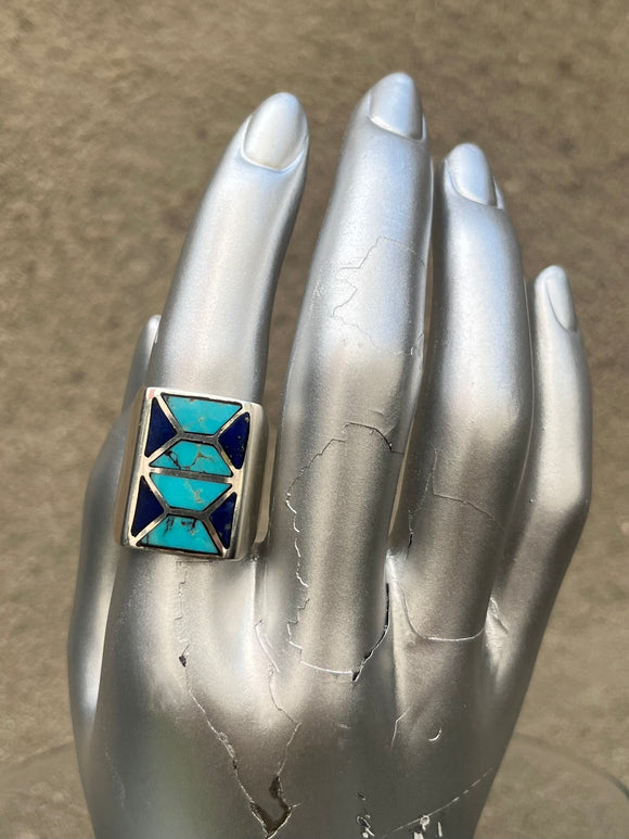 Vintage Zuni Turquoise + Lapis Ring