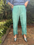 Teal Cotton Flap Pant