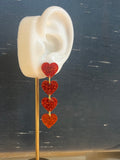 4 Heart Stack Earrings